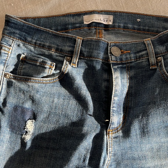 Ann Taylor Modern Skinny jean mild distress medium wash size 28 - Picture 4 of 7